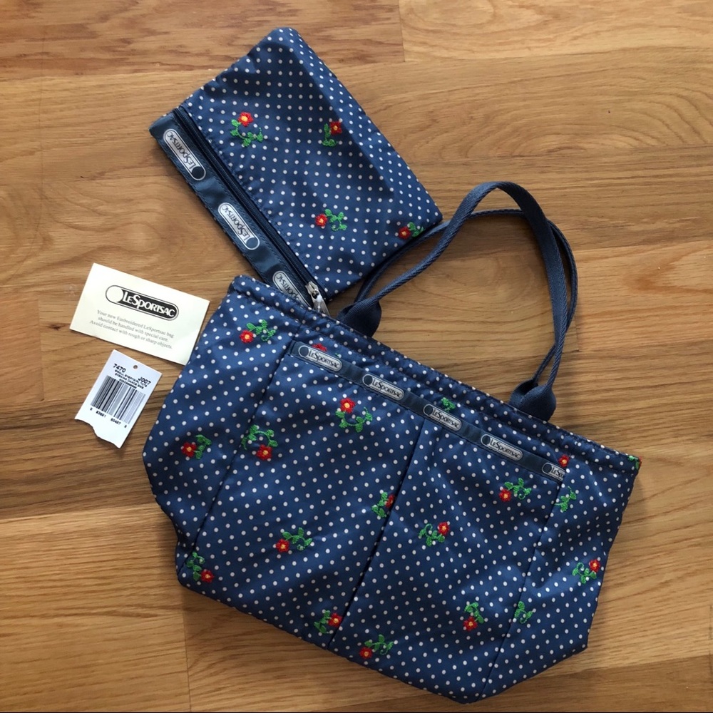 LeSportsac Embroidered Tote Bag & Pouch - NWT